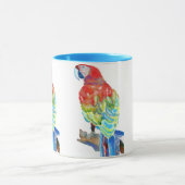マコーオウムカラフル鳥の水色マグブルー マグカップ (中央)