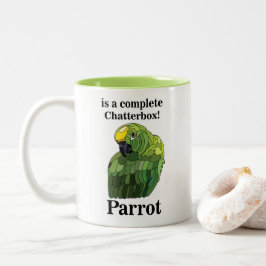 マコーオウム鳥のチャットボックスおもしろい ツートーンマグカップ