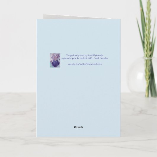 マコーカラフルオウム水彩挨拶カード カード (裏面)