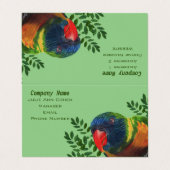 マコーカラフルパロットグリーン離れシーズレッドビーク 名刺 (外部フラット)