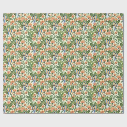 マコージャングルトロピカルウォーター色 ラッピングペーパー (フラット)