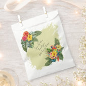 マコーハワイアンフラワーズトロピカル結婚式の引き出物バッグ フェイバーバッグ (クリップ留めされた状態)