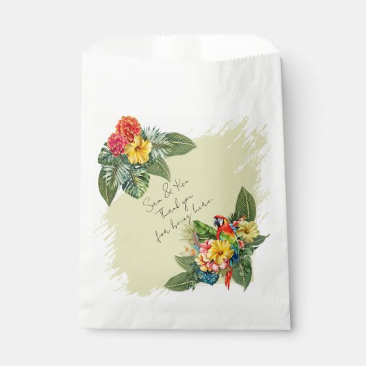 マコーハワイアンフラワーズトロピカル結婚式の引き出物バッグ フェイバーバッグ
