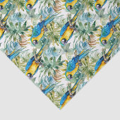 マコーパターンブルーと金ゴールドのオウムのデコパージュ 薄葉紙 (詳細)