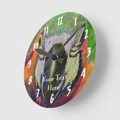 マコーパロット顔アニマルアート ラウンド壁時計 (傾斜)