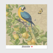 マコーブルーイエロートロピカルジャングルアンティーク シール (シート)