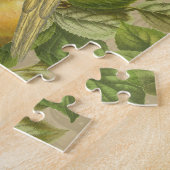 マコーブルーイエロートロピカルジャングルアンティーク ジグソーパズル (側面)