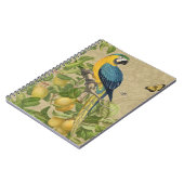 マコーブルーイエロートロピカルジャングルアンティーク ノートブック (左側)