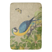 マコーブルーイエロートロピカルジャングルアンティーク バスマット (正面縦)