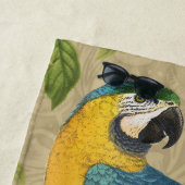 マコーブルーイエロートロピカルジャングルアンティーク ビーチタオル (インサイチュ)