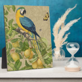 マコーブルーイエロートロピカルジャングルアンティーク フォトプラーク (側面)