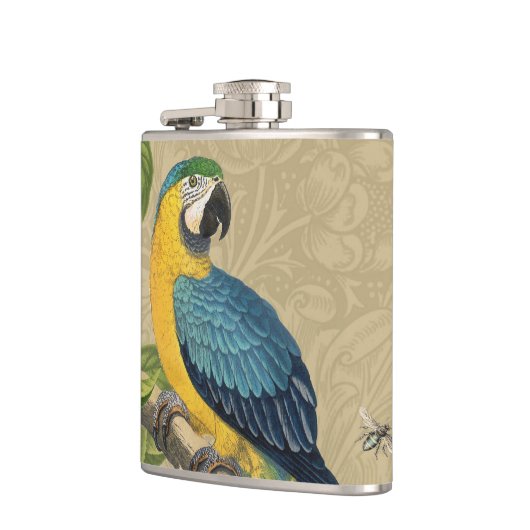 マコーブルーイエロートロピカルジャングルアンティーク フラスク (左)