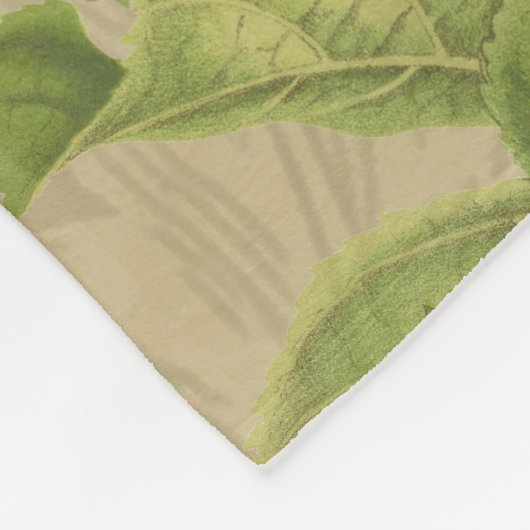 マコーブルーイエロートロピカルジャングルアンティーク フリースブランケット (角)