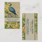 マコーブルーイエロートロピカルジャングルアンティーク 名刺 (正面/裏面)