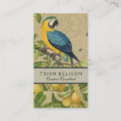 マコーブルーイエロートロピカルジャングルアンティーク 名刺 (正面)