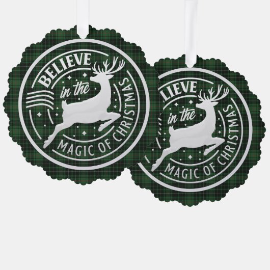 マコーリー狩り古代スコットランドタータンチェッククリスマス オーナメントカード (正面/裏面)