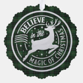 マコーリー狩り古代スコットランドタータンチェッククリスマス オーナメントカード (裏面)