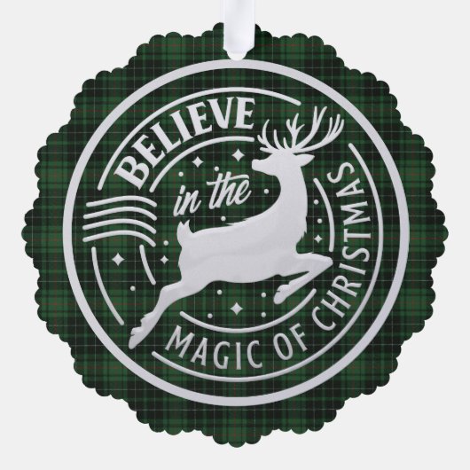 マコーリー狩り古代スコットランドタータンチェッククリスマス オーナメントカード (裏面)