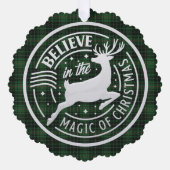 マコーリー狩り古代スコットランドタータンチェッククリスマス オーナメントカード (正面)