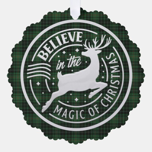 マコーリー狩り古代スコットランドタータンチェッククリスマス オーナメントカード (正面)