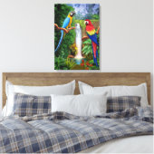 マコー熱帯産パロット キャンバスプリント (インサイチュ (寝室))