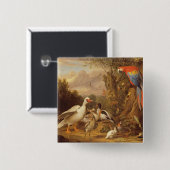 マコー，アヒル，パロット，その他の陸地の鳥 缶バッジ (正面&裏面)