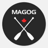 マゴグカナダ交差パドルオーアーズメープルリーフダーク ラウンドシール (正面)