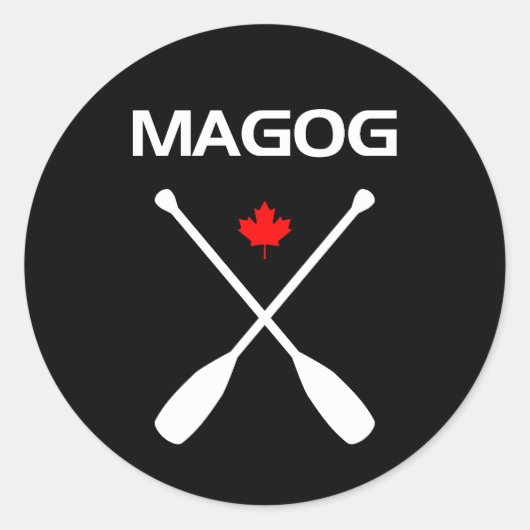 マゴグカナダ交差パドルオーアーズメープルリーフダーク ラウンドシール (正面)