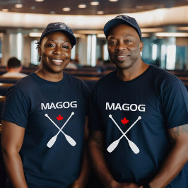 マゴグカナダ交差パドルオーアーズメープルリーフダーク Tシャツ