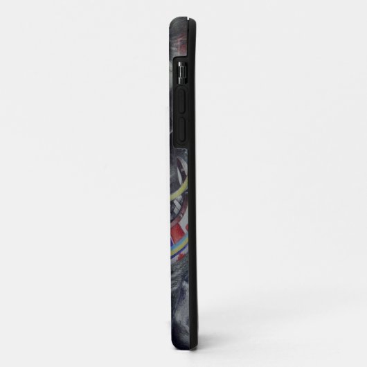 マサイの母と子とライオンのアートプリント/グラフ Case-Mate iPhoneケース (裏面/左)