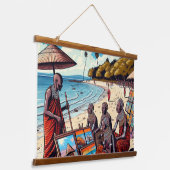 マサイウォールつるのタペストリー 吊り下げ型タペストリー (傾斜あり)