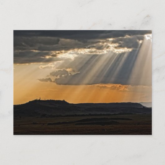 マサイマラに沈む太陽。 ポストカード (正面)