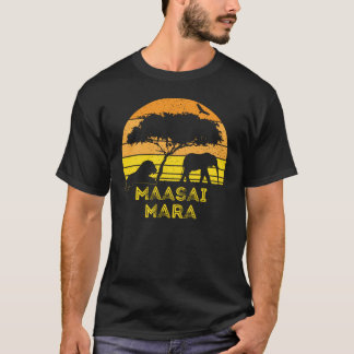 マサイマラサファリエレファントライオンケニアサファリ Tシャツ