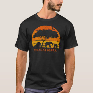 マサイマラサファリエレファントライオンケニアサファリT-Sh Tシャツ
