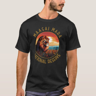 マサイマラナショナルリザーブメントライオン動揺してレトロ Tシャツ