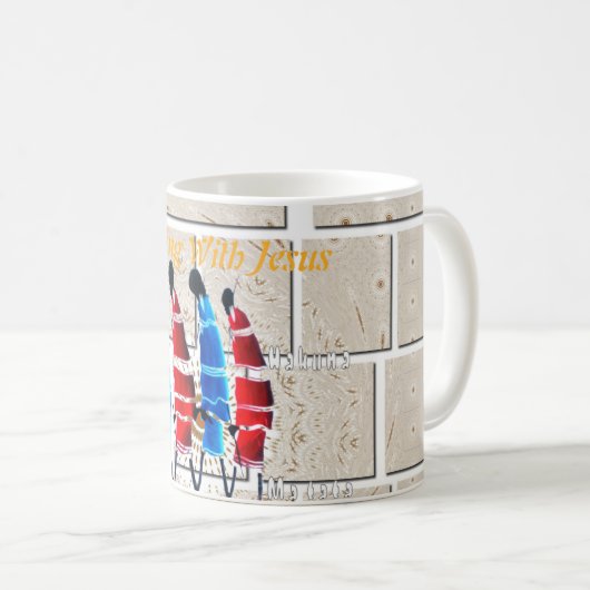 マサイモランスクリスチャンアートプリント コーヒーマグカップ (正面右)