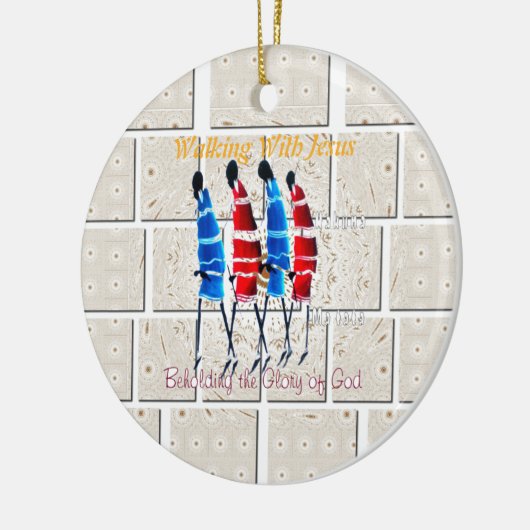 マサイモランスクリスチャンアートプリント セラミックオーナメント (左)