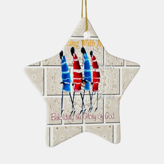 マサイモランスクリスチャンアートプリント セラミックオーナメント (右)