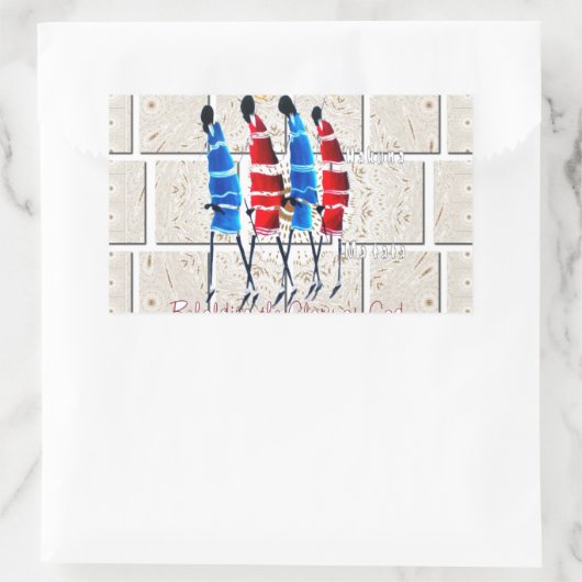 マサイモランスクリスチャンアートプリント 長方形シール (バッグ)