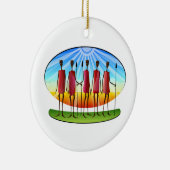 マサイ人メンズスペアーズクワンザ セラミックオーナメント (右)