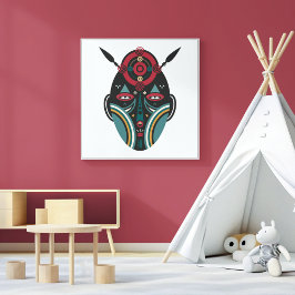 マサイ戦士マスク メタルプリント