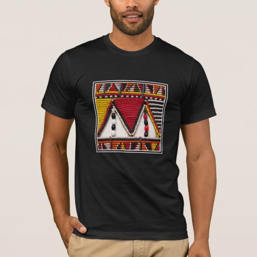 マサイ族のビーズ細工 Tシャツ (正面)