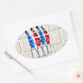 マサイ族のモランのクリスチャンアートプリント 楕円形シール (封筒)