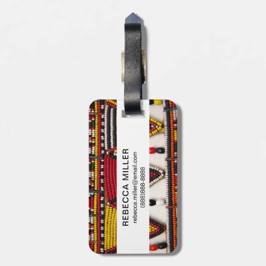 マサイ族の仲間 ラゲッジタグ (裏面縦)