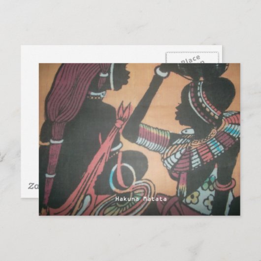 マサイ族の伝統と文化パターンのアートデザイン ポストカード (正面/裏面)