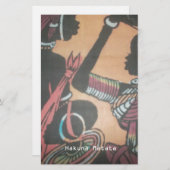 マサイ族の伝統と文化パターンのアートデザイン 便箋 (正面/裏面)