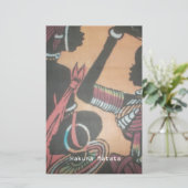 マサイ族の伝統と文化パターンのアートデザイン 便箋 (スタンド正面)