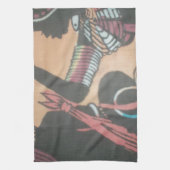 マサイ族の伝統と文化パターンアートデザイン キッチンタオル (縦)