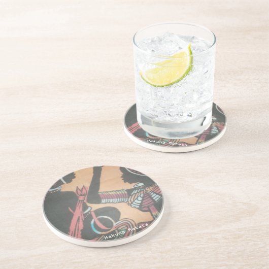 マサイ族の伝統と文化パターンアートデザイン コースター (側面)