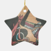 マサイ族の伝統と文化パターンアートデザイン セラミックオーナメント (正面)